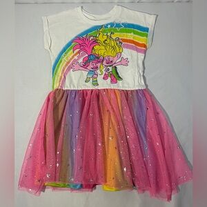 Girls Trolls Dress 5T Rainbow Tulle Party Princess DreamWorks NWOT